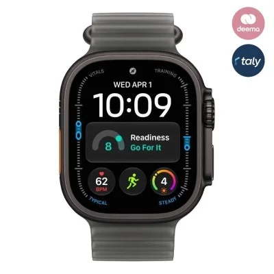 Apple Watch Ultra 4 GPS + Cellular 49mm Black Titanium Case with Translucent Black Ocean Band